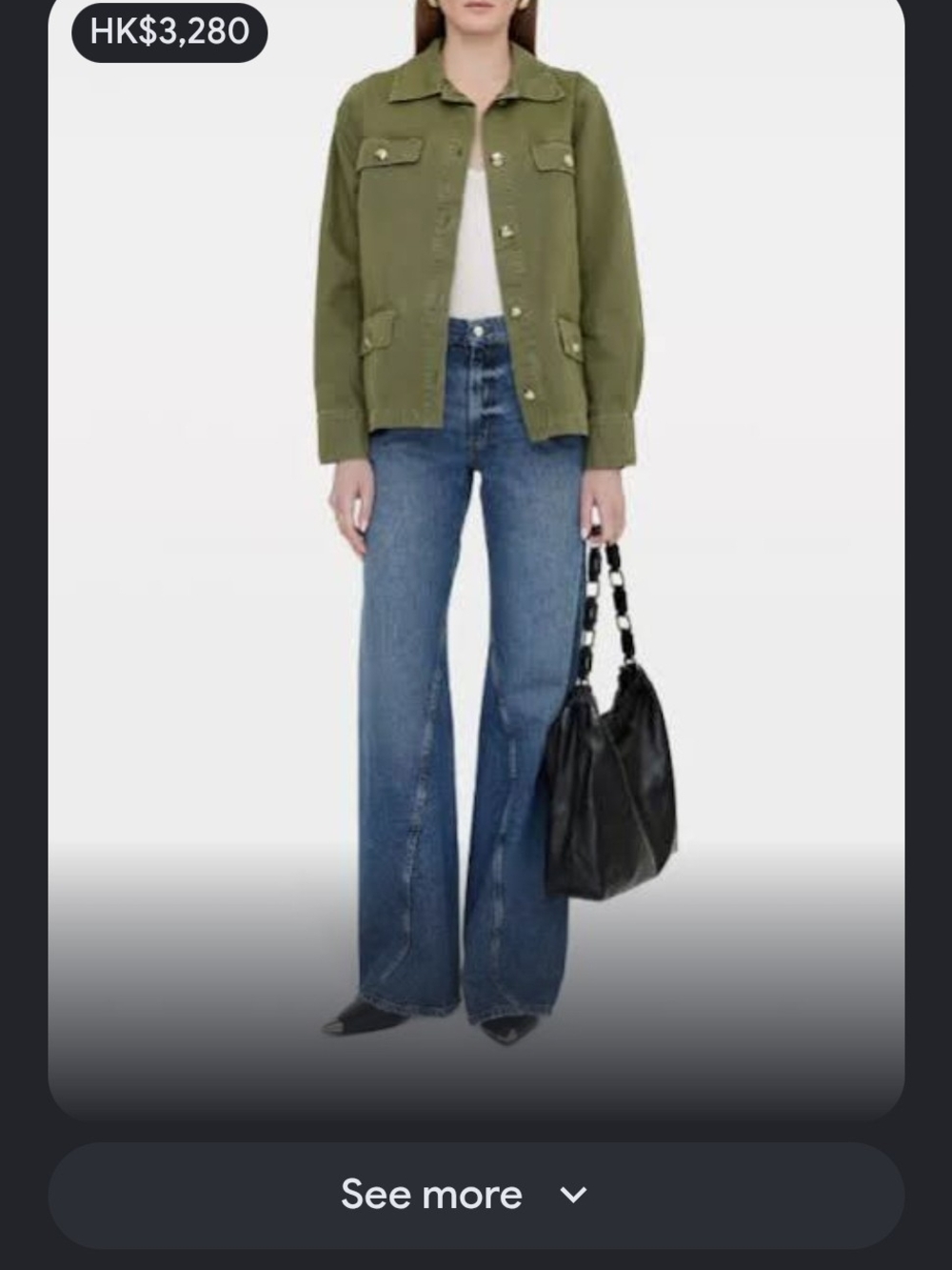 Anine Bing Olive Utility Jacket with Chest Pockets